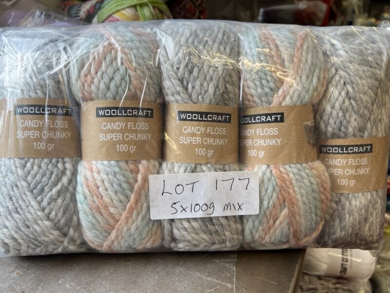 Lot 177 woolcraft candy floss super chunky mixed twist 5 x 100g