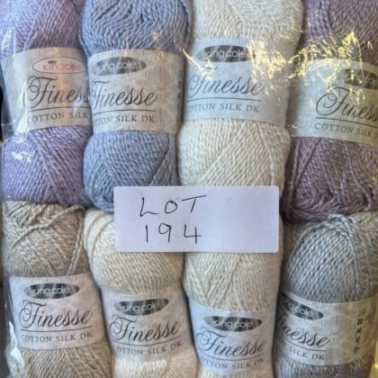 Lot 194 King cole Finesse dk Cotton Silk 8 x 50g