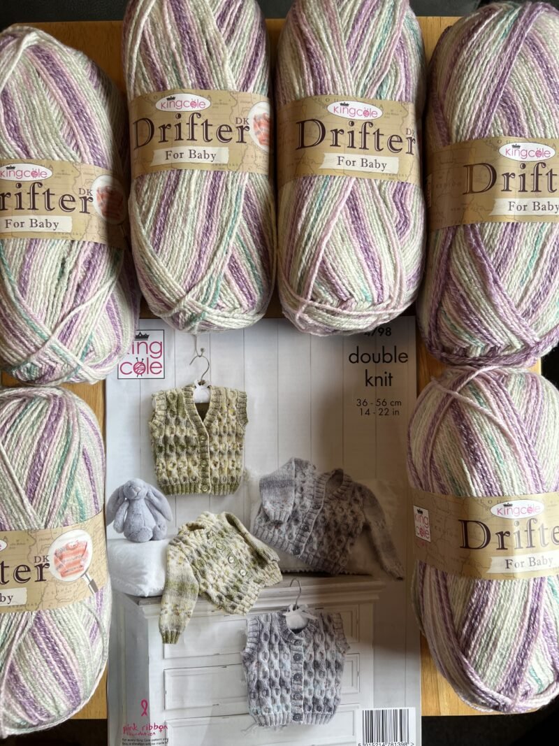 King Cole Drifter Dk 6 x 100g + pattern Fairy Dust Shade