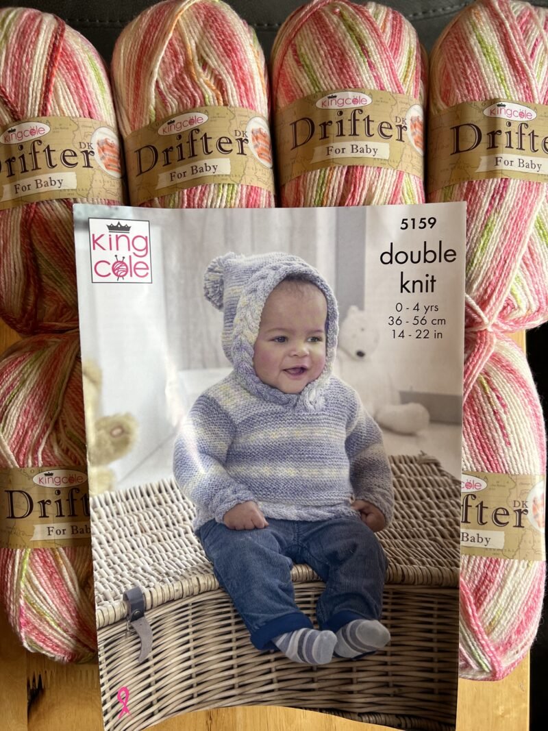 King Cole Drifter Dk 6 x 100g + pattern Princess Shade