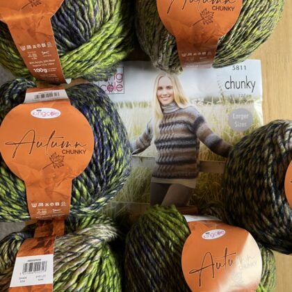 King Cole Autumn Chunky 6 x 100g Shade Hedgerow + Free Pattern