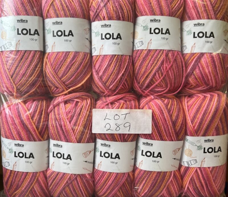 Lot 289 Wibra Lola DK 10 x 100g mixed pinks
