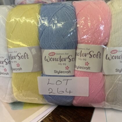 Lot 264 Stylecraft wondersoft baby 4ply 5 x 100g