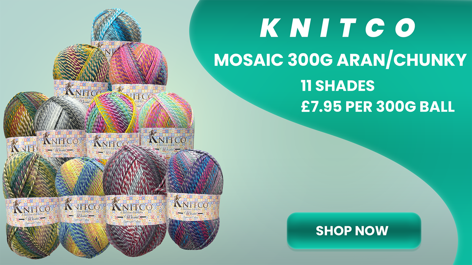 Knitting Wool Sales | We aim to be the cheapest 2 Knitco - Mosaic 300g Aran / Chunky