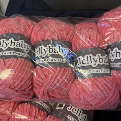 Lot 1 cygnet Jellybaby glitter chenille 5 x 100g confetti shade