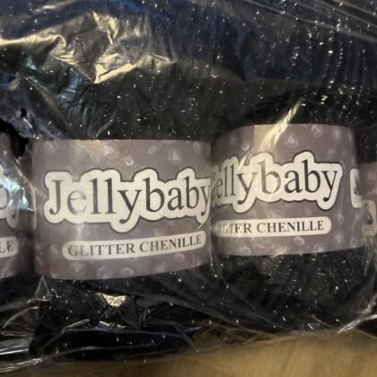 Lot 3 cygnet Jellybaby glitter chenille 5 x 100g Ink Spot shade