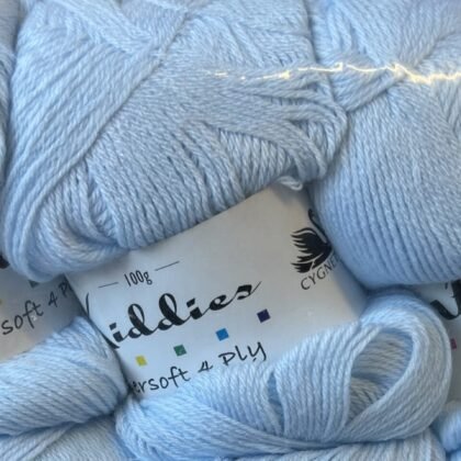 Knitting Wool Sales | We aim to be the cheapest 16 Lot 123 cygnet kiddies Supersoft 4ply 5 x 100g baby blue