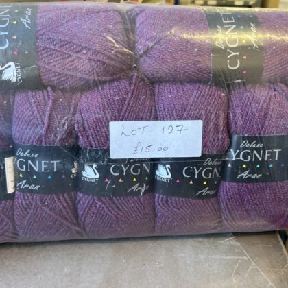 Lot 127 cygnet deluxe Aran 8 x 100g Heather shade