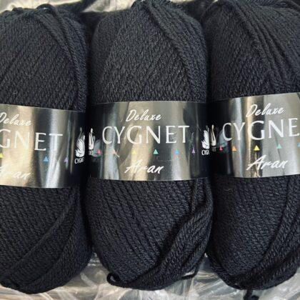 5 x 100g Cygnet Deluxe Aran Black shade